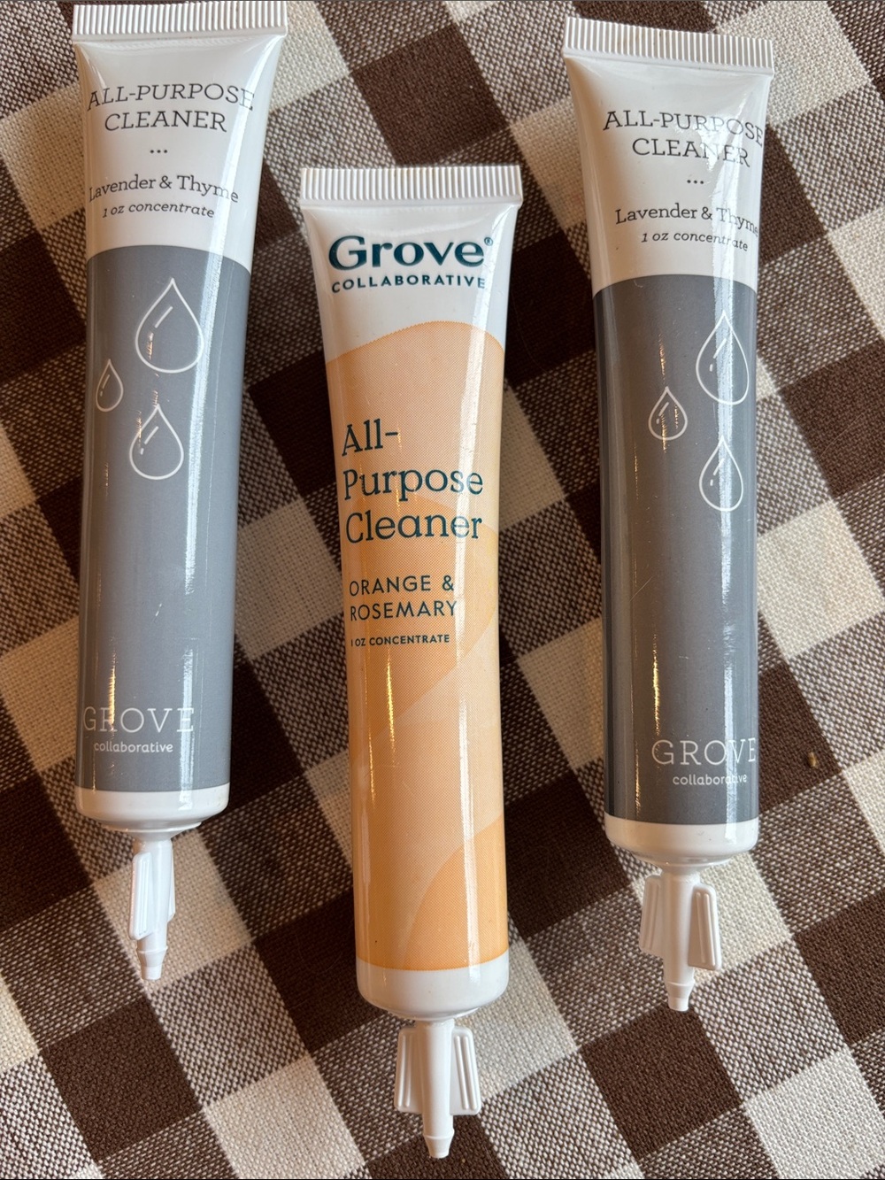 3 Grove Collaborative All-Purpose Cleaner‎ Tubes - 2 Lav & Thy, 1 Ora & Rosemary